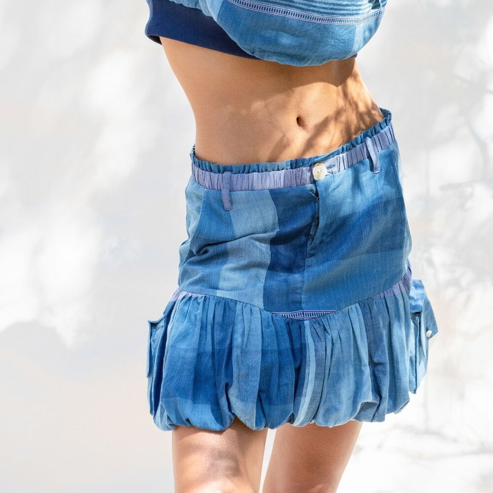 Abacaxi Bubble Hem New Preppy Mini Skirt